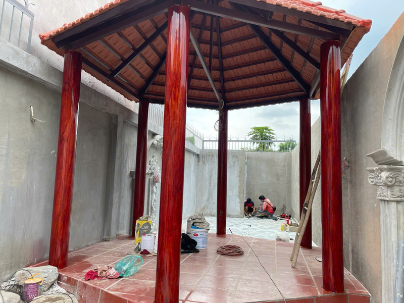 thi công sơn giả gỗ dự án