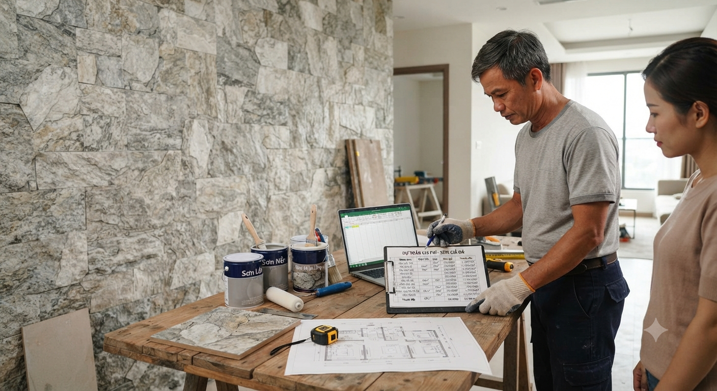 Cách dự trù chi phí sơn giả đá hiệu quả