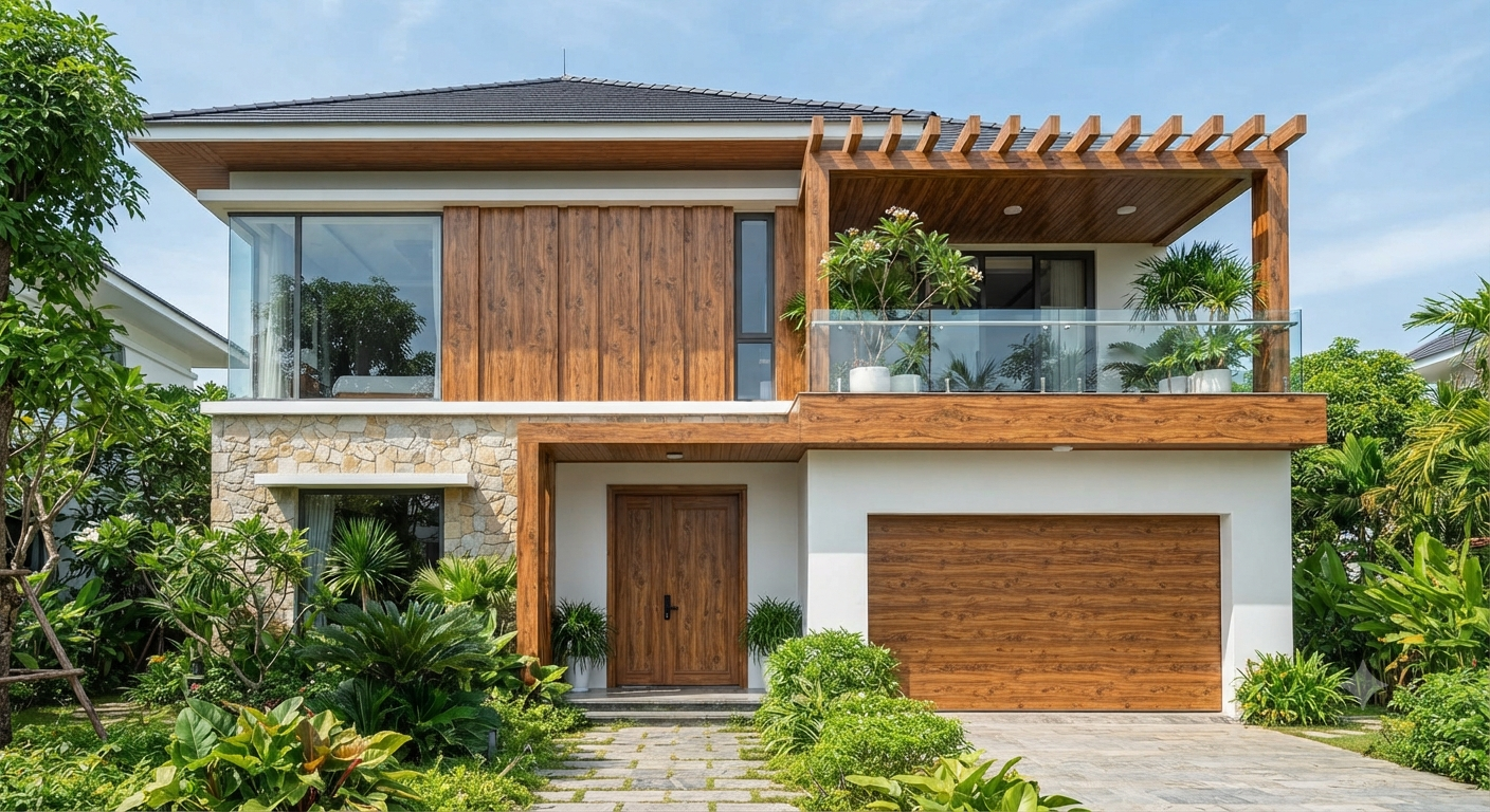 Thực trạng sử dụng vật liệu vân gỗ trong thiết kế ngoại thất hiện nay